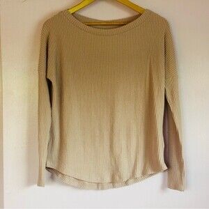 Aero Seriously Soft Perfect Waffle Tee Sz S Tan